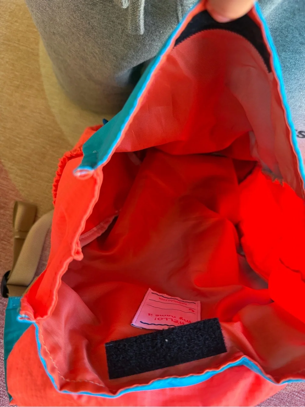 hellolulu Colorblock Backpack in Teal & Coral